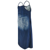 Sling-Maxikleid aus Denim in Übergröße