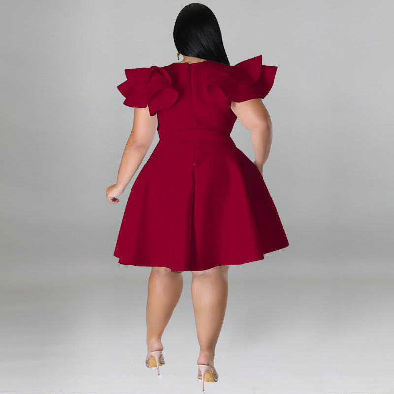 Lebendiges Swing-Kleid in Übergröße für formelle Anlässe