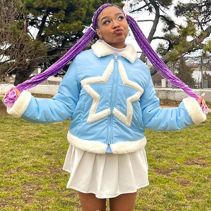 Manteau d'hiver rembourré en coton à motif doux