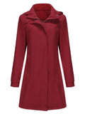 Manteau imperméable décontracté à manches longues avec chapeau