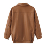 Oversize-Lederjacke für Damen