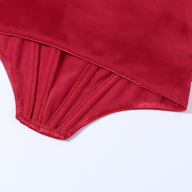Satin Off-Shoulder Boning Corset Tube Top for Women