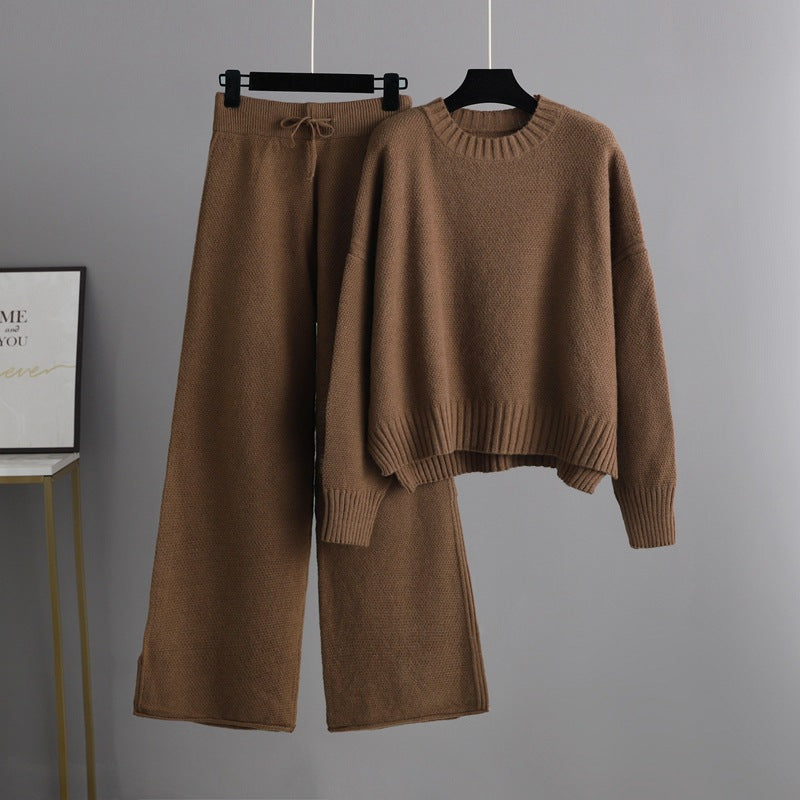 Casual Knit Sweater and Pants Two-Piece