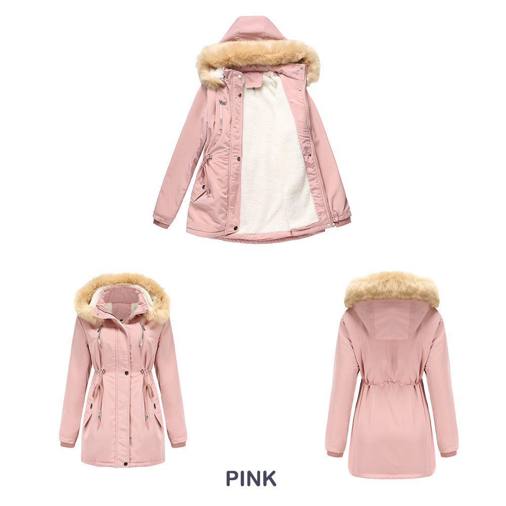 Thick Lambskin Fleece Padded Winter Coat