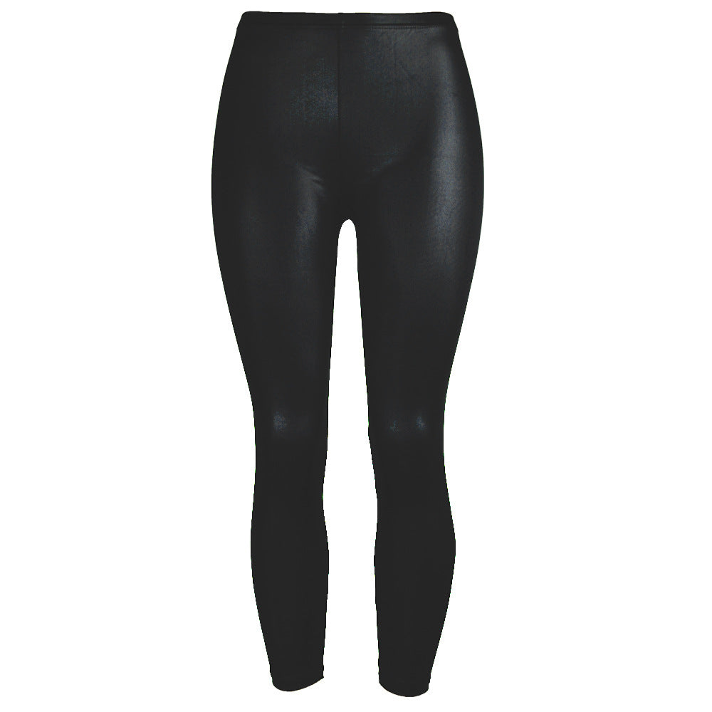 Popular Stretchy Leather Cropped Leggings