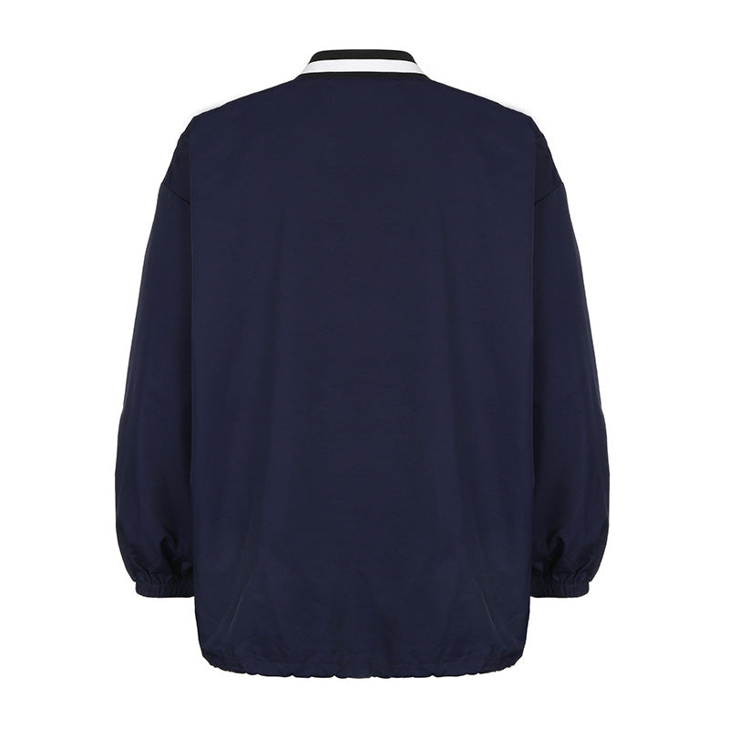 Contrast Letter Print Mid-Length Hoodie