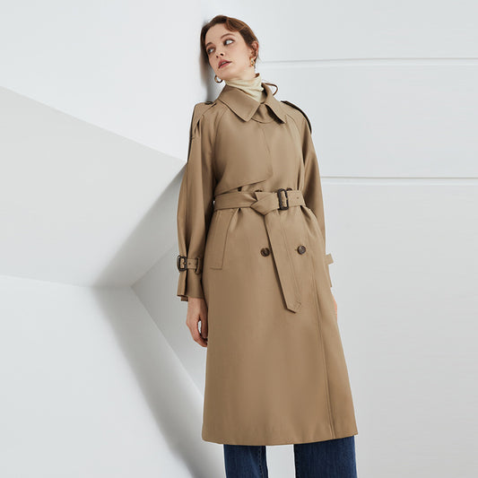 British Double Breasted Extended Trench Coat