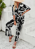 Zweiteiliges Outfit mit Figurengrafikdruck