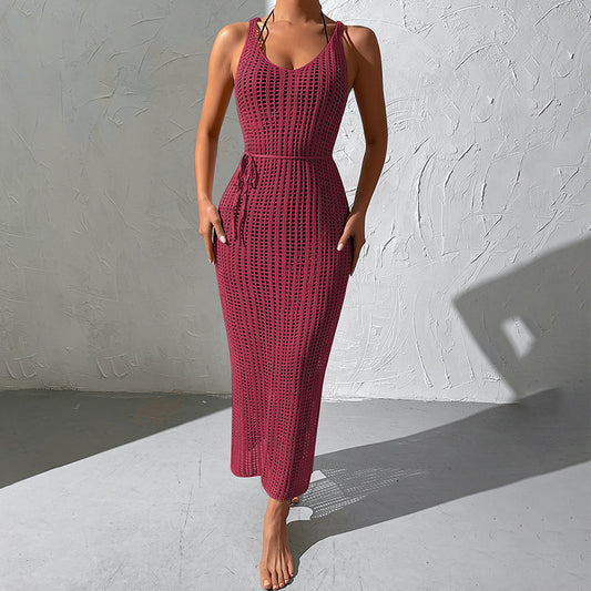 Rückenfreie Häkel-Strandbluse für Damen