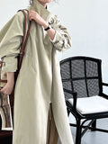British Minimalist Over-the-Knee Trench Coat