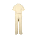 Linen Short Sleeve Two-Piece Office Set