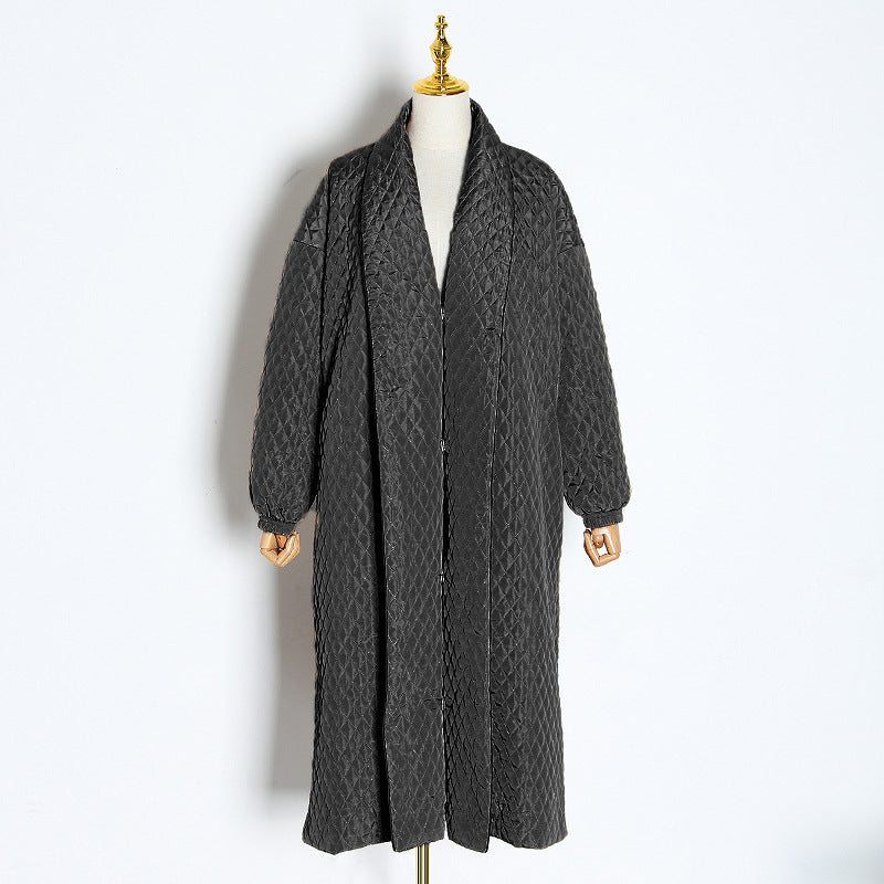 Manteau matelassé en coton à boutonnage simple pour femme