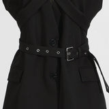 Ärmelloser Blazer mit Gürtelkragen für Damen